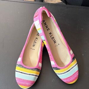 Anne Klein Multicolor Striped Flats